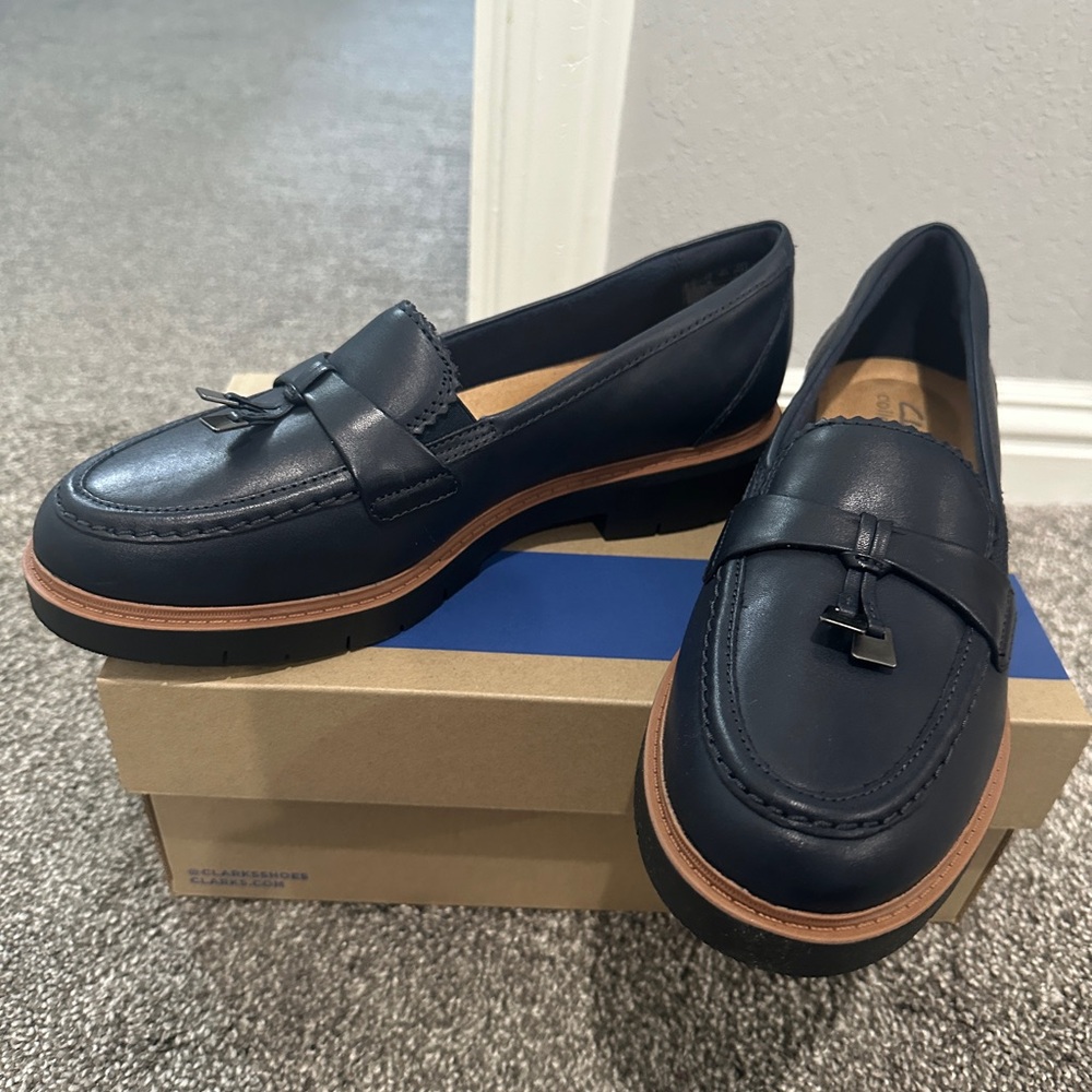 Women's Navy Loafers